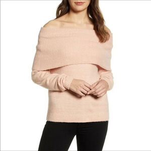 Caslon Metallic Convertible Sweater Shimmer Pink 2
